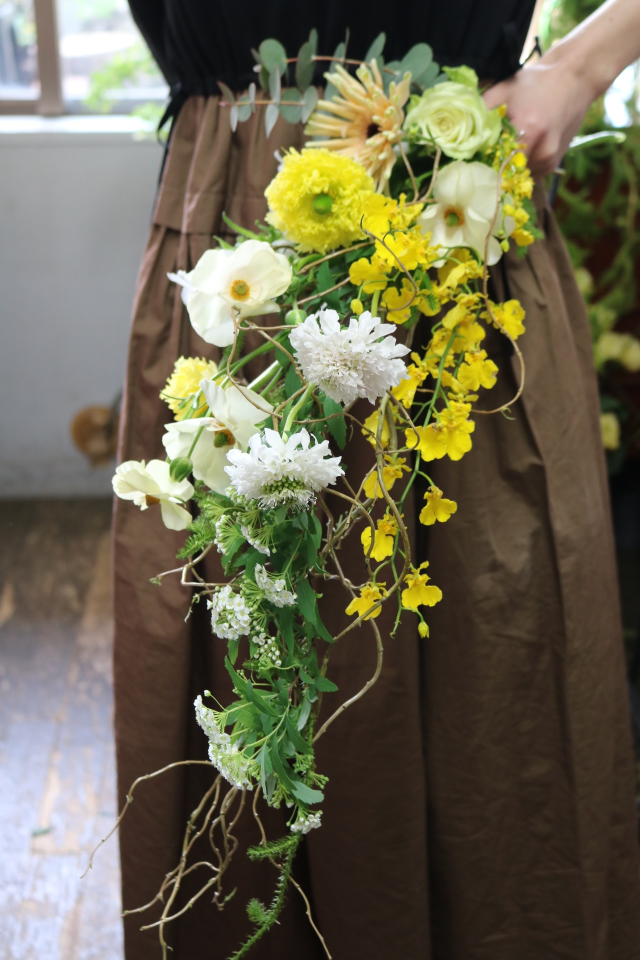 春の花のキャスケードブーケレッスン