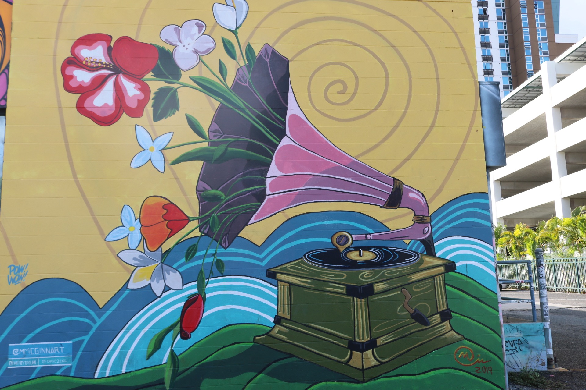 カカアコの壁画 アート作品 フラワー